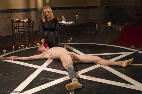 MILF Mona Wales inserts schlongs in her male sub's urethra in a dirty femdom scene - #176131