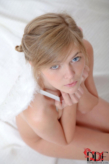 Angelic European teenie Audrey poses in panties & spreads her cunt nude - #88718