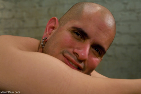 Busty mistress Aiden Starr rides her handsome bald male slave with a strapon - #75488