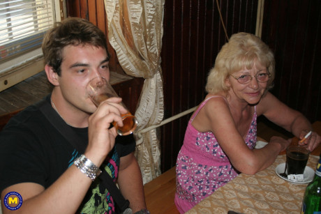 Old skank Margrit K getting pounded and facialed in a public fling - #165850