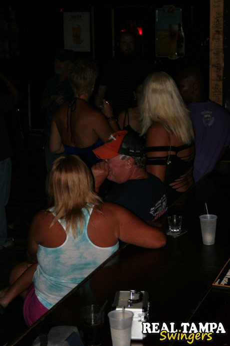 Sexy amateur wives show their amazing boobs in an all-night bar meet - #163106