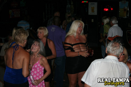 Sexy amateur wives show their amazing boobs in an all-night bar meet - #163116