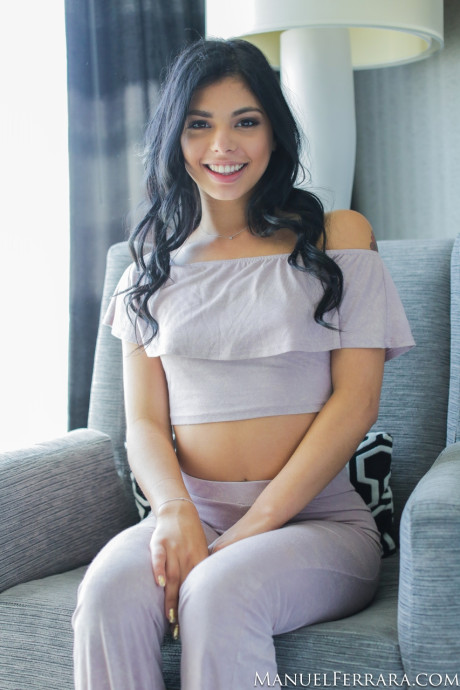 Brazilian teen Gina Valentina slips yoga pants over her behind to get undressed - #93023
