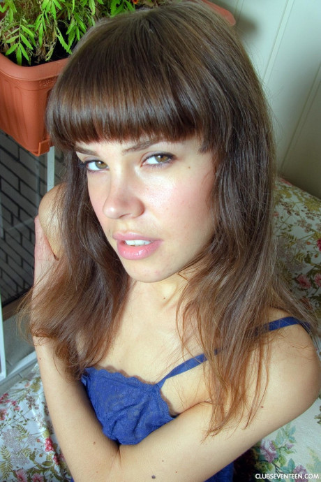 Brunette young Nicole AA unveils her tiny tits and displays her cunt - #265466