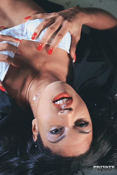 Ebony policewoman Cherry Lee masturbates at home before sex on a squad car - #168923