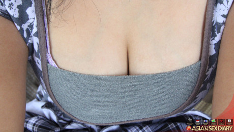 Oriental girl chick with giant tits and nipples pleasures a Farang in POV mode - #65552