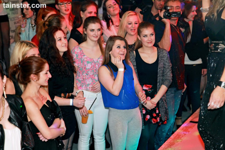 Wild friends get drunk at the club and lick meat in hot CFNM party action - #88634