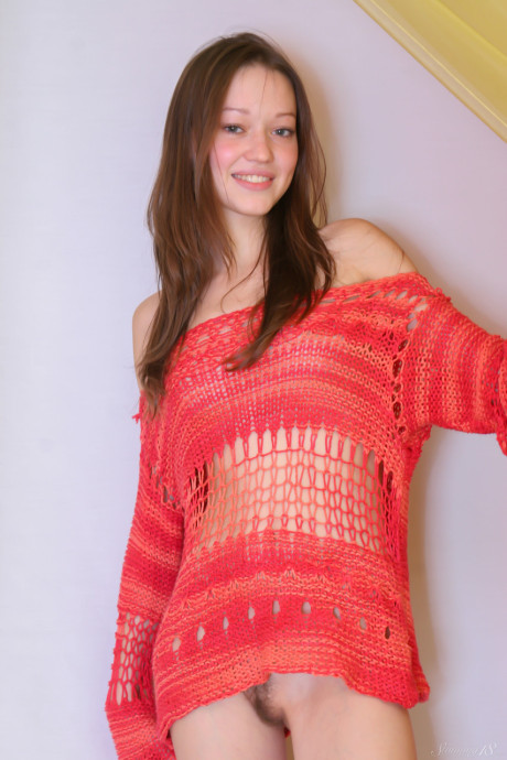 Stunning cute petite babe Alexandra C shows her small breasts & her trimmed twat - #13311