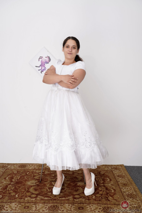 Amateur teenie Ziggy Star shows her big behind & bushy vagina as she strips - #253753