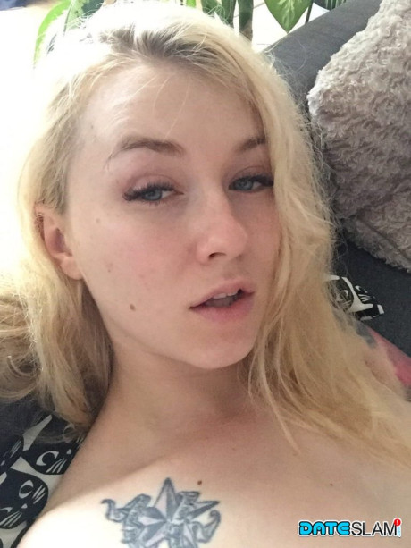 Gorgeous yellow-haired lady Misha Cross takes a selfie fully clothed and stark nude - #67831