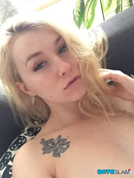 Gorgeous yellow-haired lady Misha Cross takes a selfie fully clothed and stark nude #3726
