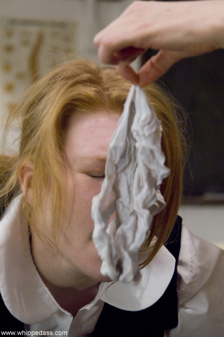 Buxom teacher Daphne Rosen gags, fingers and toys red hair student Madison fresh teen - #218364