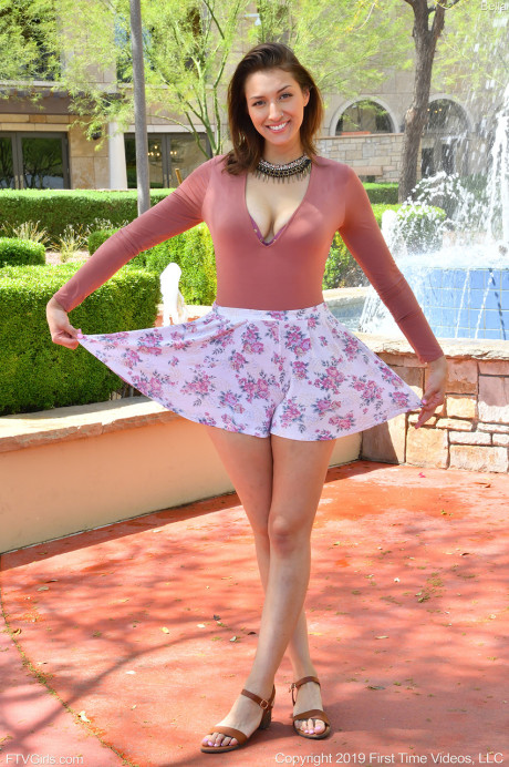 Amateur bitch GF lady Bella shows bareback legs in public with breasts and vagina to follow - #257643