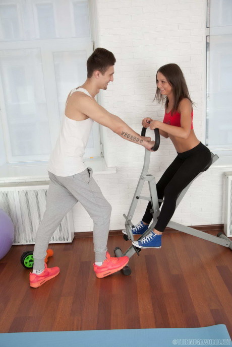 Athletic young wears a cum facial after sex with her personal trainer - #265194