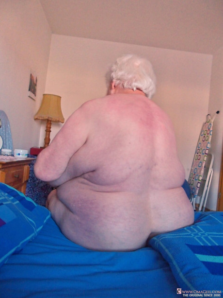 Playful granny Neebana strips and shows her monster saggy melons - #142163
