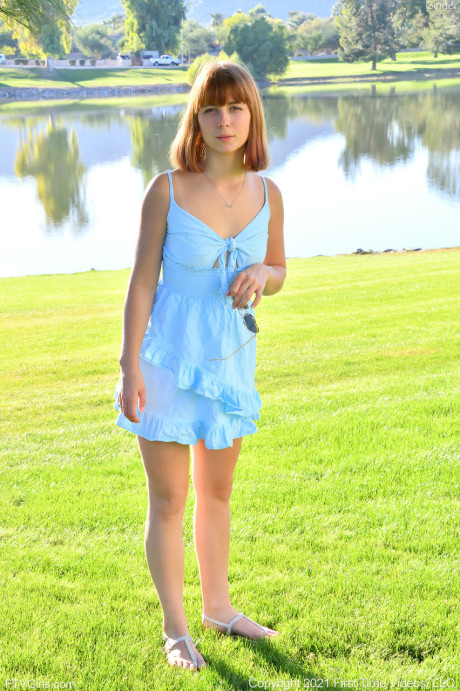 Glamour babe red hair toys her shaved pussy with a veggie and with her dildos - #195118