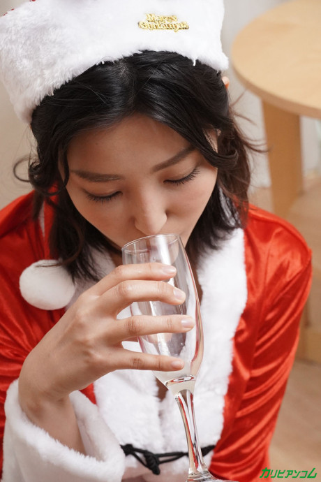 Japanese Mrs Santa Claus Emiri Momota rides and tastes fresh jizz - #76308