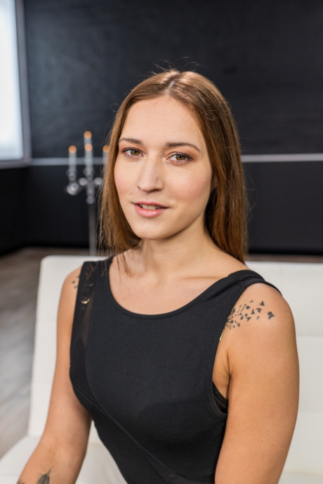 Pretty babe Mina K shows her nice breasts and gets her butt stuffed with a cock - #233300