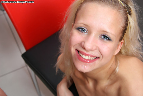 Blondy amateur Nadine gives a nice oral sex before getting sexed by her fiance bf dude #9405