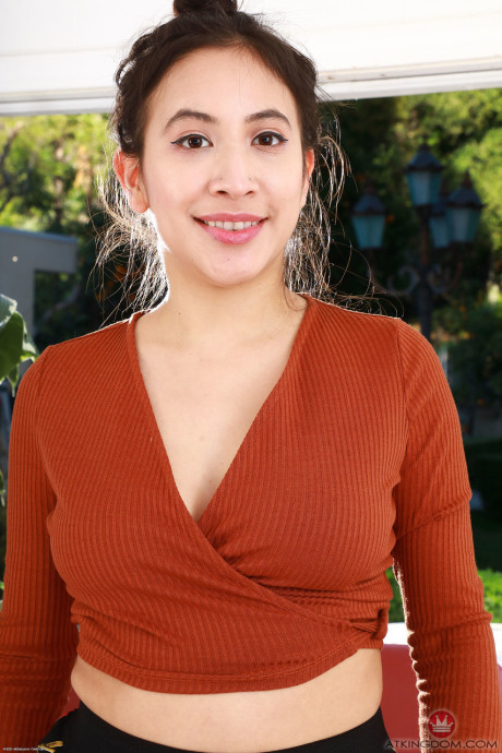 Exotic MILF Kiwi squeezes her large melons and toys her super furry vagina - #261904