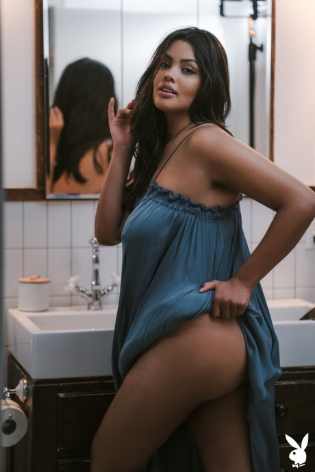 Ravishing Mexican babe with giant boobies Jocelyn Corona showing off at her house - #167137