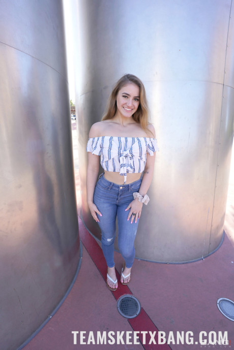 Thin pornstar Kenzie Madison shows off her lovely body before POV sex - #92414