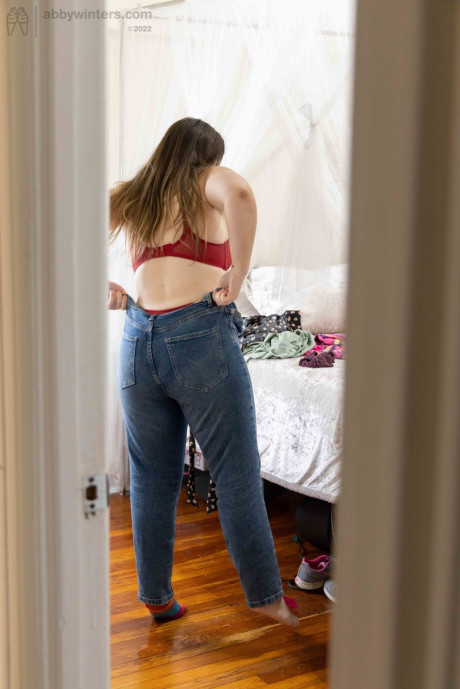 Chubby amateur Paige E shows off her backside while getting dressed - #175967