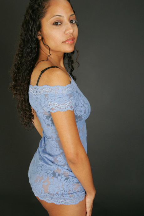 Beautiful cute Mexican MILF posing in a pretty sheer dress and lingerie in a solo - #261065