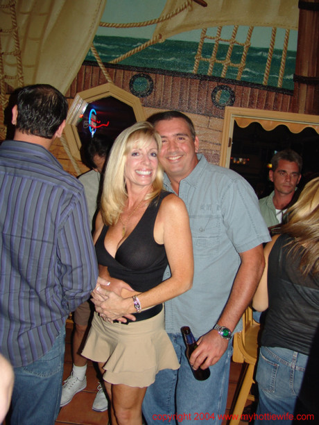 Dirty mature fiance Tracy suck shows off her humongous breasts at a swingers party - #175801