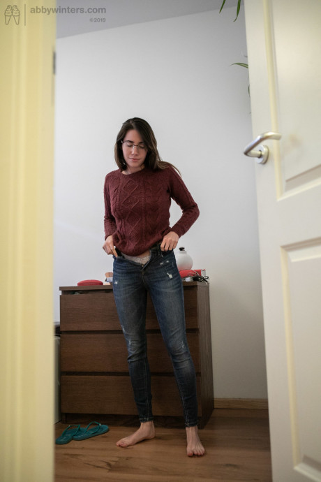 Brunette young with a hot ass Paola G dressing in an everyday outfit - #63213