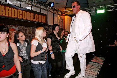 Party bitches turn nympho at club, sucking male strippers' massive hard penis - #221932