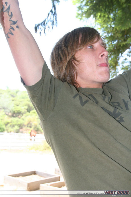 Amateur gay with amazing abs Skyler flaunts his huge cock outdoors - #207932