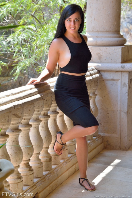 Pantyless stunner in a tight dress Whitney flashes her booty & pussy in public - #76009