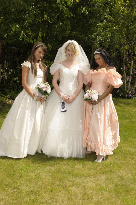 Naughty blondy bride fools around with her maids on her wedding day - #324130