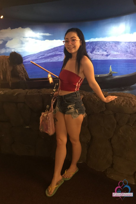 Sweet teen Lenna Lux takes non undressed poses while visiting a tropical location - #314478
