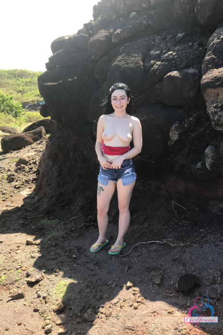 Sweet teen Lenna Lux takes non undressed poses while visiting a tropical location - #314481