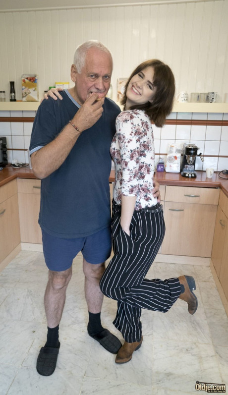 Cute teen Lexy Gold takes an cougar meat for breakfast on the table - #216261