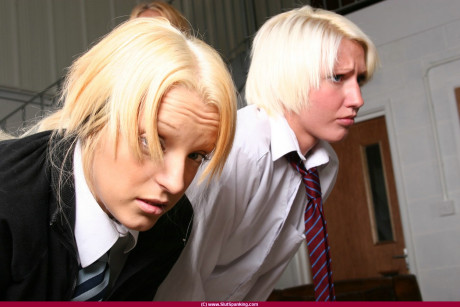 Bad ladies have their asses turned red by headmistress with panties pulled down - #124033