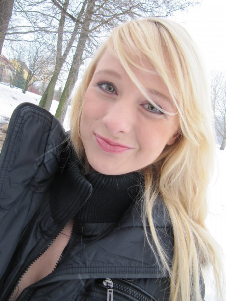 Ravishing pretty blondy teen Tonya shows her juicy titties & her fine ass outdoors - #195511