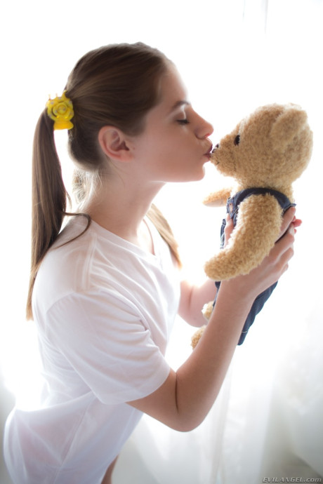 Sweet brunette teen Alice March spreads her legs and shows twat and ass in solo - #201630