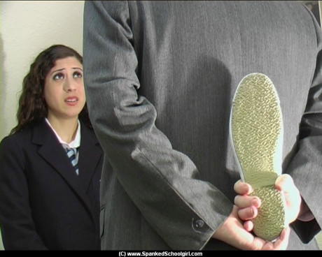 British student has her ass turned red while being spanked with a shoe - #241515