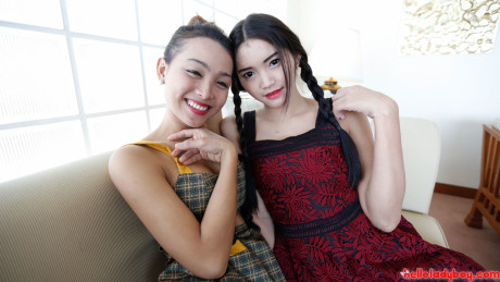 Ravishing petite oriental babes show off their wonderful teen breasts - #128403