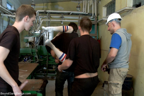 Russian photostudent Lina hogtied and gangbanged in industrial area - #321740