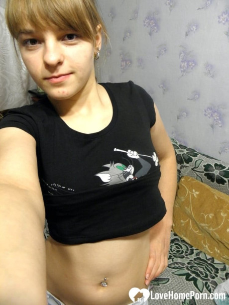 Hot teenie with natural titties undresses and takes attractive homemade selfies - #317276