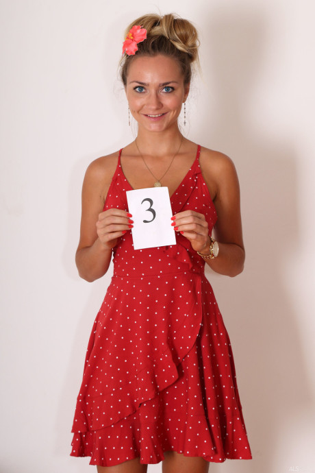 Attractive young Victoria Puppy doffs her dress and flaunts her hot booty at a casting - #235691