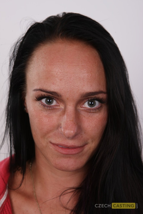 Amateur lady broad with long brunette hair takes off her clothes one item at a time - #186265