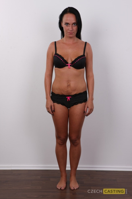 Amateur lady broad with long brunette hair takes off her clothes one item at a time - #186271