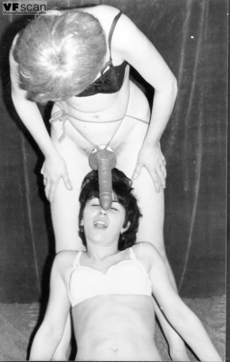 Vintage hot lesbian pornstars finger each other's pussies & fuck with strapon - #180181