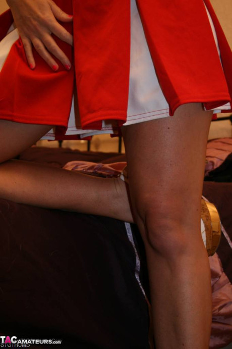 UK whore woman Tracey Lain slides her cheerleader panties aside before hardcore anal - #267927