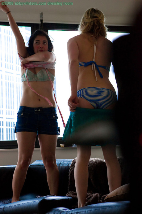 Spy cam catches two dykes getting dressed after whore girlfriend woman on bitch gf chick sex session - #213581